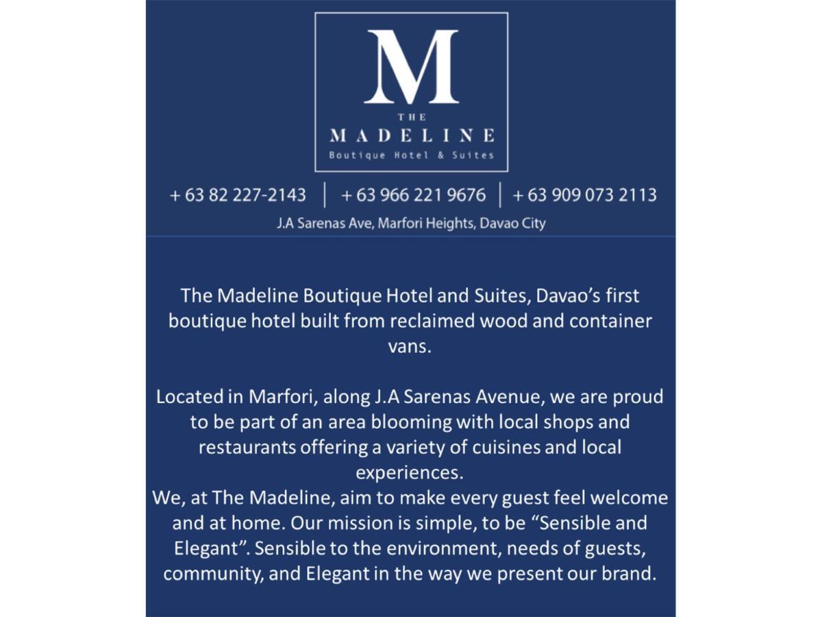 The Madeline Boutique Hotel&Suites Davao City Extérieur photo
